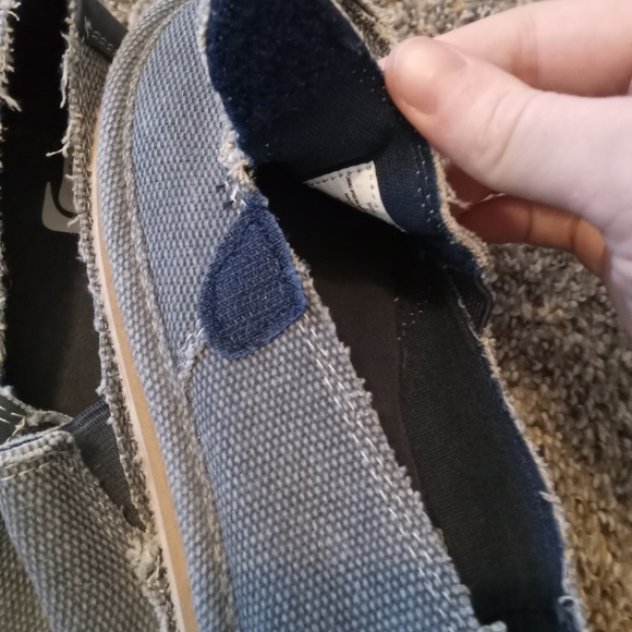 Boys Blue Canvas Slippers - Picture 4 of 6